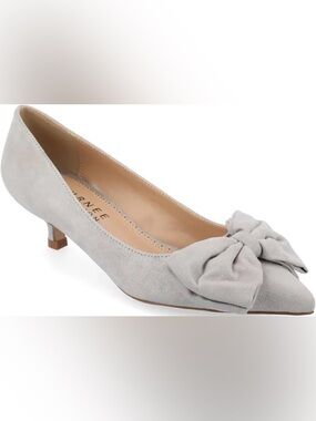 Light Gray Suede Knot Ballet Flat